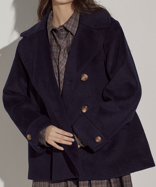 F i.n.t（フィント）の「ダブル釦Aラインピーコート/F&A/fint（ピーコート・レディース・ライトベージュ/モカ/ネイビー・FREE）」の5枚目の写真