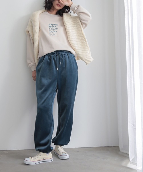 n'OrLABEL(ノアールレーベル)の「『細コール裏ベロアジョガーパンツ』(その他パンツ・レディース・ブラック/ブラウン/グレー/ブルー・2/1)」の9枚目の写真