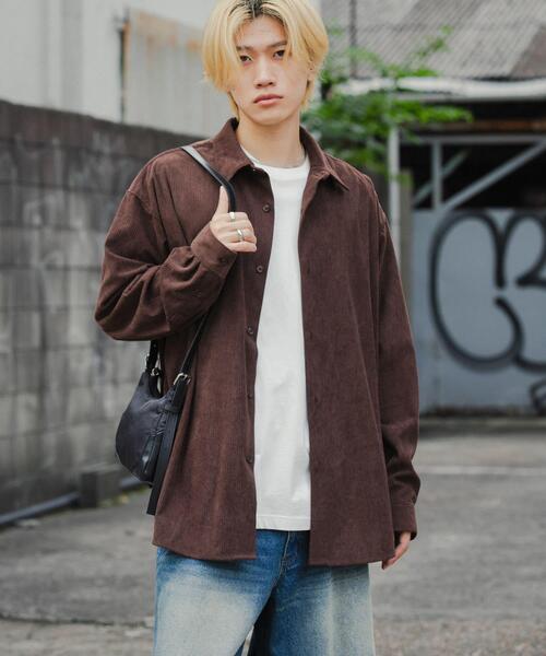 SENSE OF PLACE by URBAN RESEARCH(センスオブプレイスバイアーバンリサーチ)の「コーデュロイレギュラーカラーシャツ(シャツ/ブラウス・メンズ・カーキ/ブラック/ブラウン・LARGE/MEDIUM)」の12枚目の写真