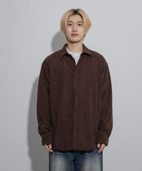 SENSE OF PLACE by URBAN RESEARCH(センスオブプレイスバイアーバンリサーチ)の「コーデュロイレギュラーカラーシャツ(シャツ/ブラウス・メンズ・カーキ/ブラック/ブラウン・LARGE/MEDIUM)」の18枚目の写真