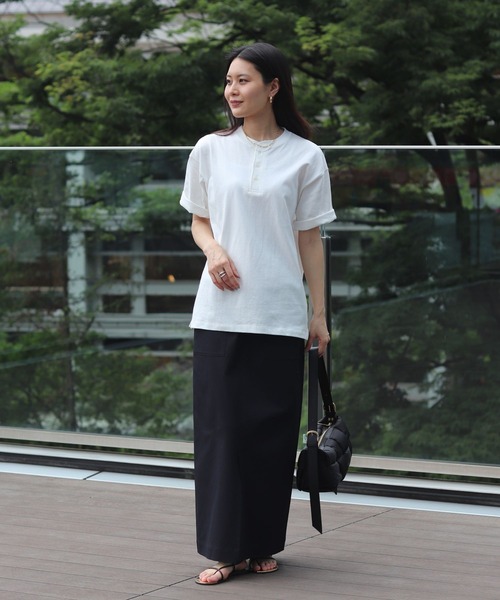 B:MING by BEAMS(ビーミングバイビームス)の「【WEB限定/ユニセックス】ヘビーウェイト 3ボタン ヘンリーネック Tシャツ(Tシャツ/カットソー・メンズ・ブラック/ブルー系その他/オフホワイト・XL/L/M/S)」の6枚目の写真