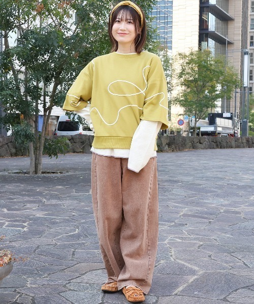 チチカカ（チチカカ）の「バレルパンツ（デニムパンツ・レディース・グリーン/ブラウン/グレー・FREE）」の5枚目の写真