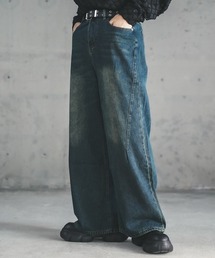 Vintage wash wide flare denim pants / ビンテージウォッシュワイドフレアデニムパンツ