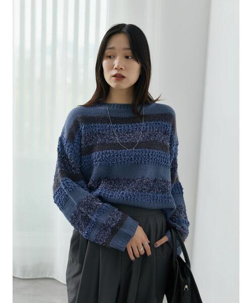 Samansa Mos2 blue（サマンサモスモスブルー）の「異素材ランダム