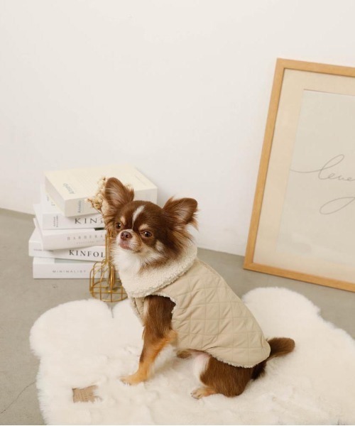 セール】リバーシブルキルティングボアベスト（ペットウェア