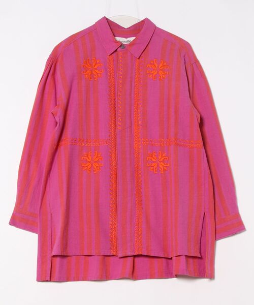 セール】WIDE STRIPE EMB SHIRT（シャツ/ブラウス）｜sara
