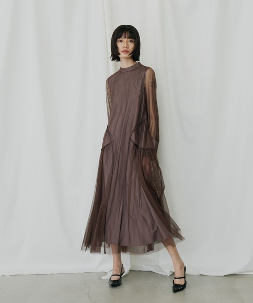 セール】パイピングチュールドレス / piping tulle dress（ドレス