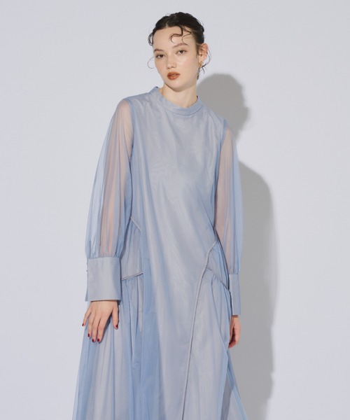 ANDRESD ドレス piping tulle dress パイピングチュールドレス