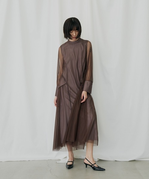 セール】パイピングチュールドレス / piping tulle dress（ドレス