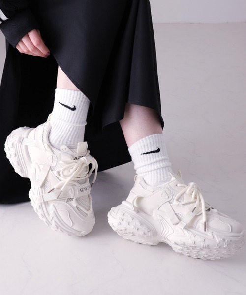 VIVIAN（ヴィヴィアン）の「厚底ベルトハイテクレースアップスニーカー（スニーカー・レディース・アイボリー/ブラック・LL/S/M/L）」の11枚目の写真