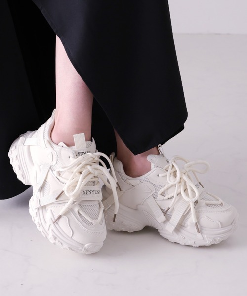 VIVIAN（ヴィヴィアン）の「厚底ベルトハイテクレースアップスニーカー（スニーカー・レディース・アイボリー/ブラック・LL/S/M/L）」の10枚目の写真