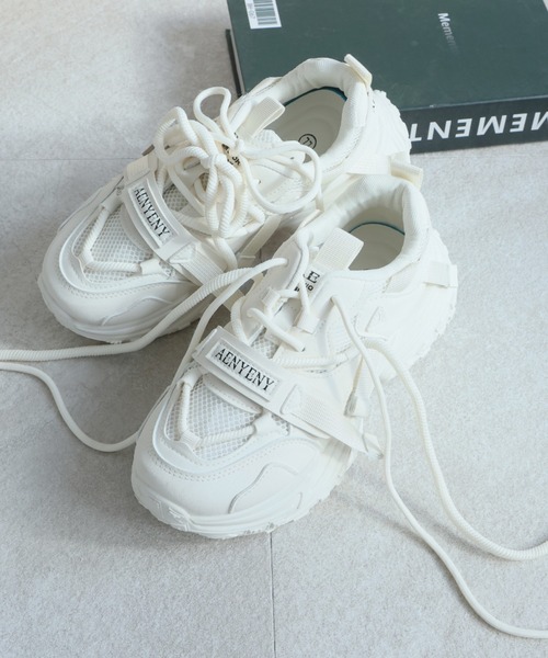 VIVIAN（ヴィヴィアン）の「厚底ベルトハイテクレースアップスニーカー（スニーカー・レディース・アイボリー/ブラック・LL/S/M/L）」の4枚目の写真