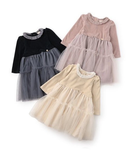 petit main（プティマイン）の「【リンク】ベロアチュールワンピース(キッズ)（ワンピース・キッズ・ネイビー/ライトベージュ/ライトピンク・130cm/80ｃｍ/120cm/110cm/100cm/90cm）」の21枚目の写真