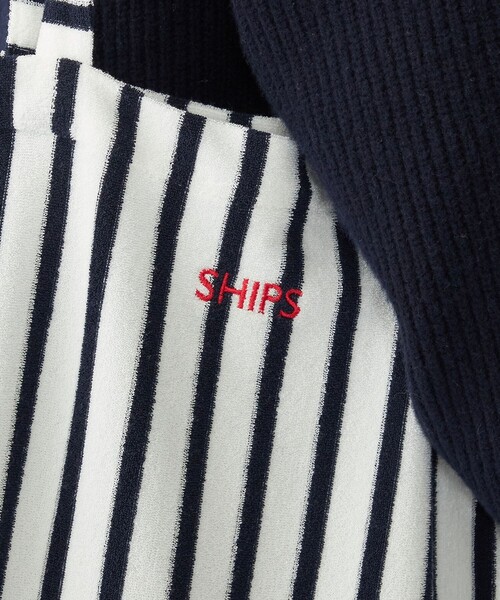 SHIPS（シップス）の「【WEB限定】SHIPS: パイル ストライプ SHIPSロゴ エンブロイダリー トート バッグ（トートバッグ・メンズ・ブルー/ブラック/グリーン/ブラウン/ホワイト・ONE SIZE）」の7枚目の写真