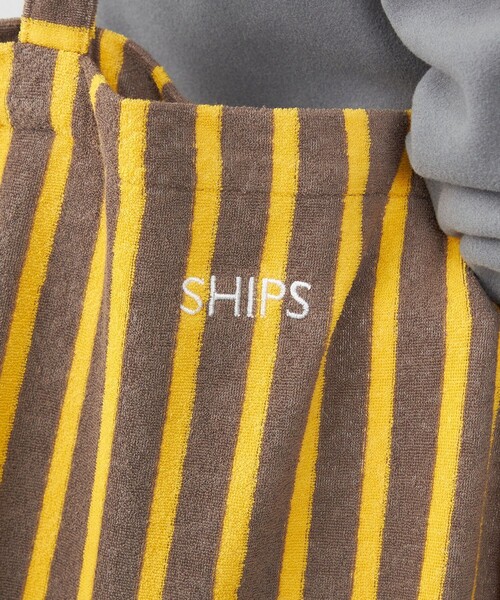 SHIPS（シップス）の「【WEB限定】SHIPS: パイル ストライプ SHIPSロゴ エンブロイダリー トート バッグ（トートバッグ・メンズ・ブルー/ブラック/グリーン/ブラウン/ホワイト・ONE SIZE）」の9枚目の写真