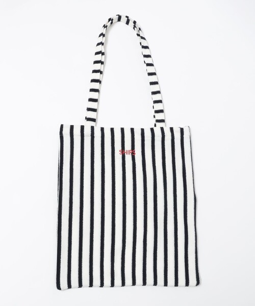 SHIPS（シップス）の「【WEB限定】SHIPS: パイル ストライプ SHIPSロゴ エンブロイダリー トート バッグ（トートバッグ・メンズ・ブルー/ブラック/グリーン/ブラウン/ホワイト・ONE SIZE）」の18枚目の写真