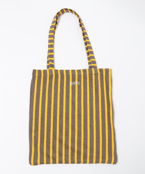 セール】【WEB限定】SHIPS: パイル ストライプ SHIPSロゴ エンブロイ