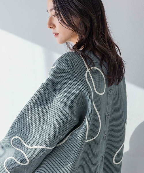 LOWRYS FARM（ローリーズファーム）の「エンブロイダリー２ＷＡＹカーディガン 293668（カーディガン/ボレロ・レディース・ベージュ/ブラック/アイボリー/ブルー・FREE）」の18枚目の写真