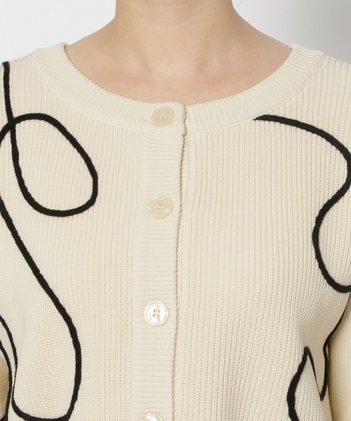 LOWRYS FARM（ローリーズファーム）の「エンブロイダリー２ＷＡＹカーディガン 293668（カーディガン/ボレロ・レディース・ベージュ/ブラック/アイボリー/ブルー・FREE）」の14枚目の写真