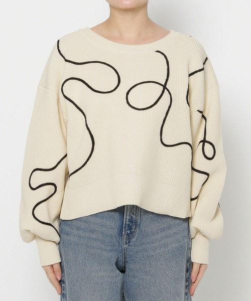 LOWRYS FARM（ローリーズファーム）の「エンブロイダリー２ＷＡＹカーディガン 293668（カーディガン/ボレロ・レディース・ベージュ/ブラック/アイボリー/ブルー・FREE）」の10枚目の写真