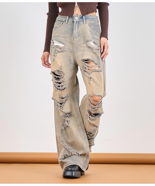 ANAP（アナップ）の「ハイダメージ デニム パンツ（デニムパンツ