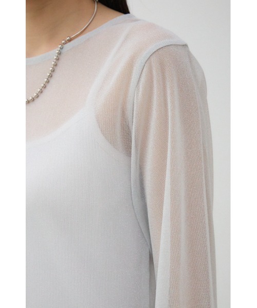 AZUL by moussy（アズールバイマウジー）の「シアーラメ長袖トップス（Tシャツ/カットソー・レディース・ライトグレー/ブラック/グレー・FREE）」の21枚目の写真