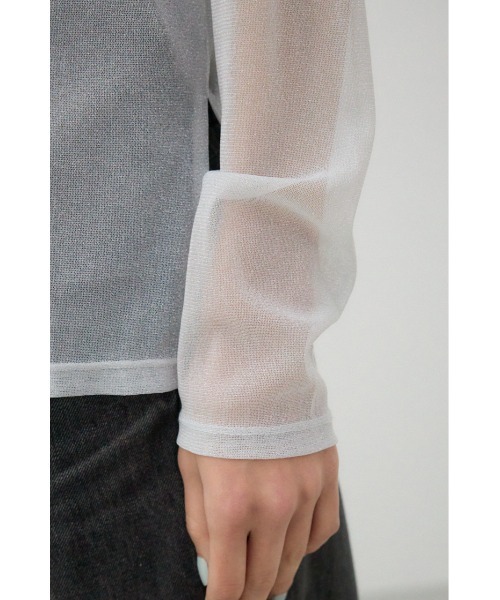 AZUL by moussy（アズールバイマウジー）の「シアーラメ長袖トップス（Tシャツ/カットソー・レディース・ライトグレー/ブラック/グレー・FREE）」の20枚目の写真