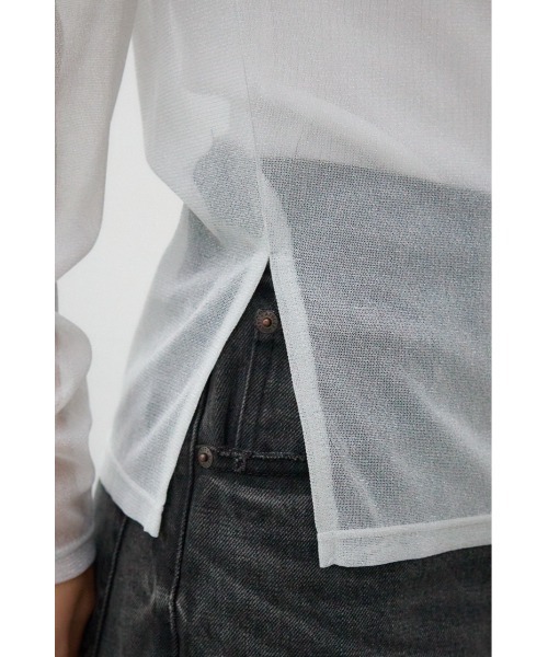 AZUL by moussy（アズールバイマウジー）の「シアーラメ長袖トップス（Tシャツ/カットソー・レディース・ライトグレー/ブラック/グレー・FREE）」の19枚目の写真
