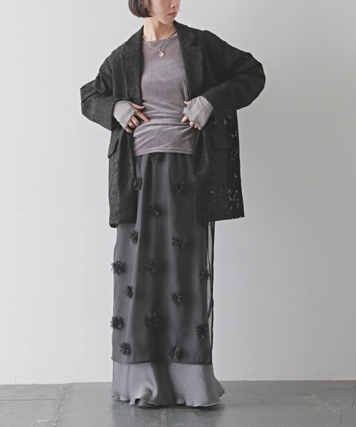 PURE BRIGHT(ピュアブライト)の「シルキーサテンバイアススカート(スカート・レディース・グレー/ピンク/イエロー・FREE)」の20枚目の写真