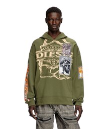 ユニセックス☆【DIESEL】ロゴ S-UMMER-BIGOVAL パーカー メンズ プルオーバースウェット S-UMMER-BIGOVAL（パーカー