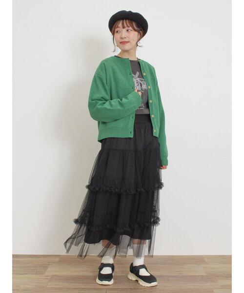 Samansa Mos2（サマンサ モスモス）の「柄アソートロングTシャツ（Tシャツ/カットソー・レディース・グレー/チャコールグレー/キナリ/オフホワイト・F）」の7枚目の写真