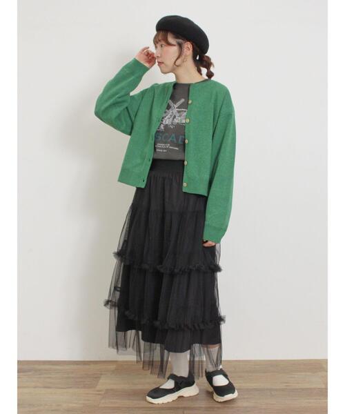 Samansa Mos2（サマンサ モスモス）の「柄アソートロングTシャツ（Tシャツ/カットソー・レディース・グレー/チャコールグレー/キナリ/オフホワイト・F）」の8枚目の写真