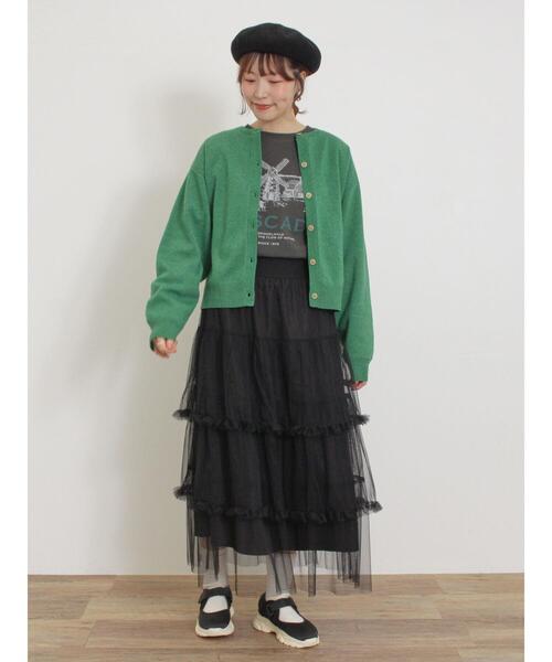 Samansa Mos2（サマンサ モスモス）の「柄アソートロングTシャツ（Tシャツ/カットソー・レディース・グレー/チャコールグレー/キナリ/オフホワイト・F）」の9枚目の写真