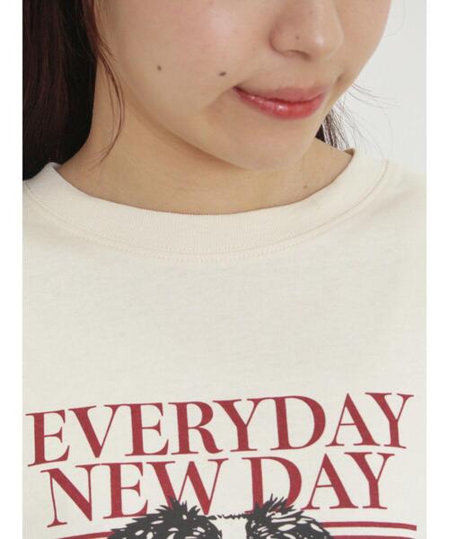 Samansa Mos2（サマンサ モスモス）の「柄アソートロングTシャツ（Tシャツ/カットソー・レディース・グレー/チャコールグレー/キナリ/オフホワイト・F）」の13枚目の写真