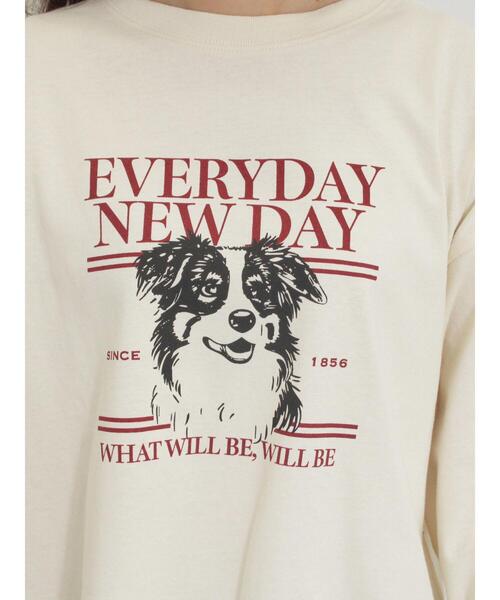 Samansa Mos2（サマンサ モスモス）の「柄アソートロングTシャツ（Tシャツ/カットソー・レディース・グレー/チャコールグレー/キナリ/オフホワイト・F）」の15枚目の写真