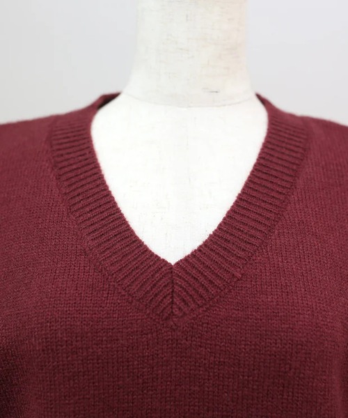 merrylatte（メリーラテ）の「ベーシックニットベスト（ベスト・レディース・グレー/ボルドー・FREE）」の13枚目の写真
