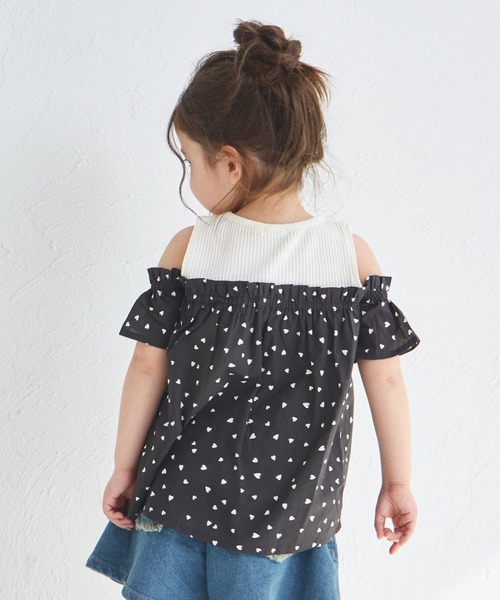 pairmanon(ペアマノン)の「【ふんわりワッフル】ワッフル オフショル ドッキングブラウス(シャツ/ブラウス・キッズ・ライトベージュ/ブラック/アイボリー・120/110/140/130/90/100/150)」の7枚目の写真