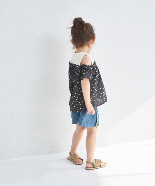 pairmanon(ペアマノン)の「【ふんわりワッフル】ワッフル オフショル ドッキングブラウス(シャツ/ブラウス・キッズ・ライトベージュ/ブラック/アイボリー・120/110/140/130/90/100/150)」の9枚目の写真