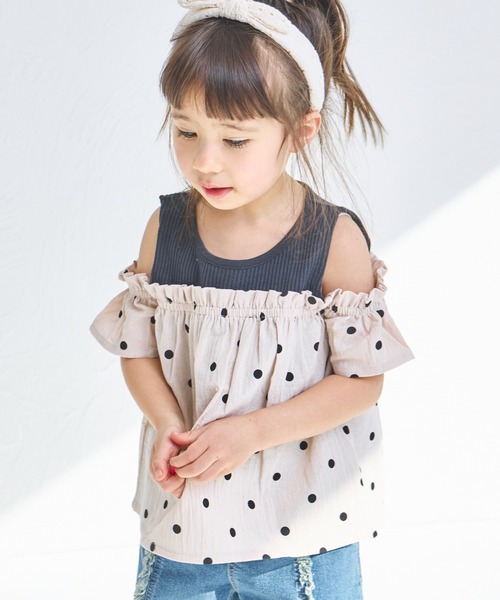 pairmanon(ペアマノン)の「【ふんわりワッフル】ワッフル オフショル ドッキングブラウス(シャツ/ブラウス・キッズ・ライトベージュ/ブラック/アイボリー・120/110/140/130/90/100/150)」の11枚目の写真