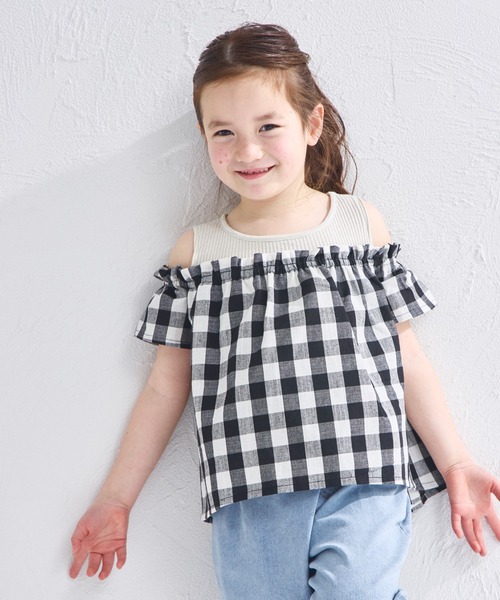 pairmanon(ペアマノン)の「【ふんわりワッフル】ワッフル オフショル ドッキングブラウス(シャツ/ブラウス・キッズ・ライトベージュ/ブラック/アイボリー・120/110/140/130/90/100/150)」の17枚目の写真