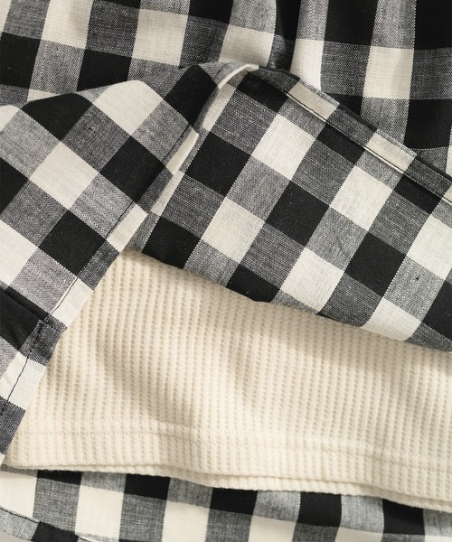 pairmanon(ペアマノン)の「【ふんわりワッフル】ワッフル オフショル ドッキングブラウス(シャツ/ブラウス・キッズ・ライトベージュ/ブラック/アイボリー・120/110/140/130/90/100/150)」の18枚目の写真