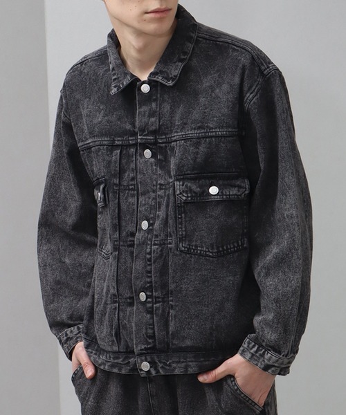 セール】ウォッシュ加工 オーバーサイズ デニムジャケット / Gジャン