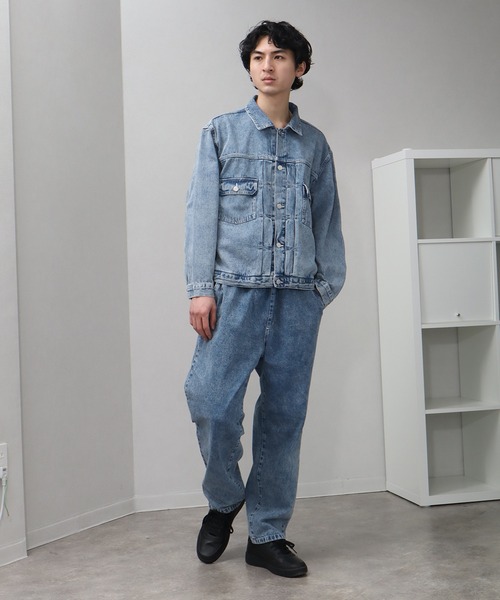 CORPUS SELECT(コーパストーキョー)の「ウォッシュ加工 オーバーサイズ デニムジャケット / Gジャン(デニムジャケット・メンズ・ブルー系その他2/ブルー系その他/ブラック系その他/ブラック系その他2・LL/L/M)」の22枚目の写真