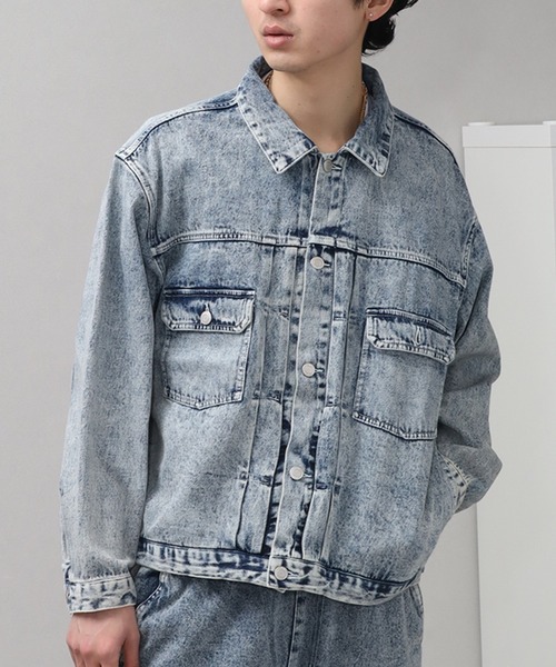 セール】ウォッシュ加工 オーバーサイズ デニムジャケット / Gジャン