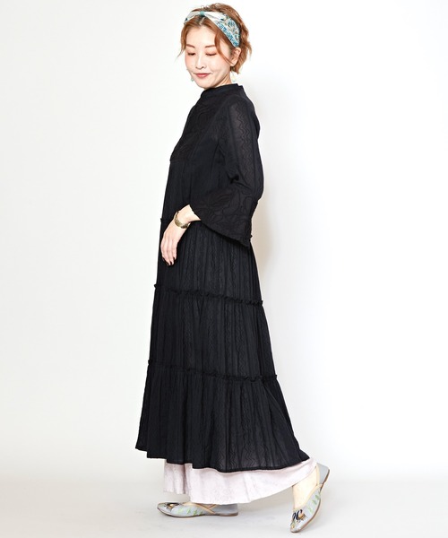 チャイハネ（チャイハネ）の「【チャイハネ】インティアティアードワンピース（ワンピース・レディース・ホワイト/グリーン/ブラック・FREE）」の11枚目の写真