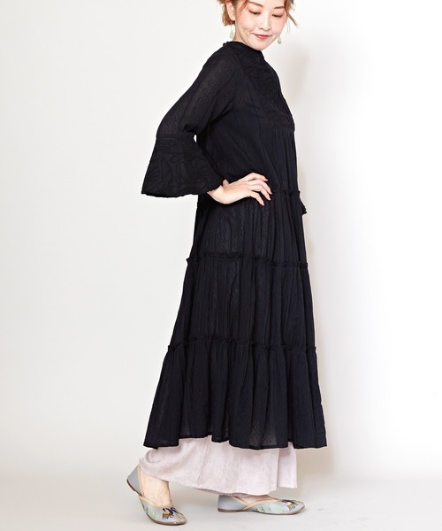 チャイハネ（チャイハネ）の「【チャイハネ】インティアティアードワンピース（ワンピース・レディース・ホワイト/グリーン/ブラック・FREE）」の12枚目の写真