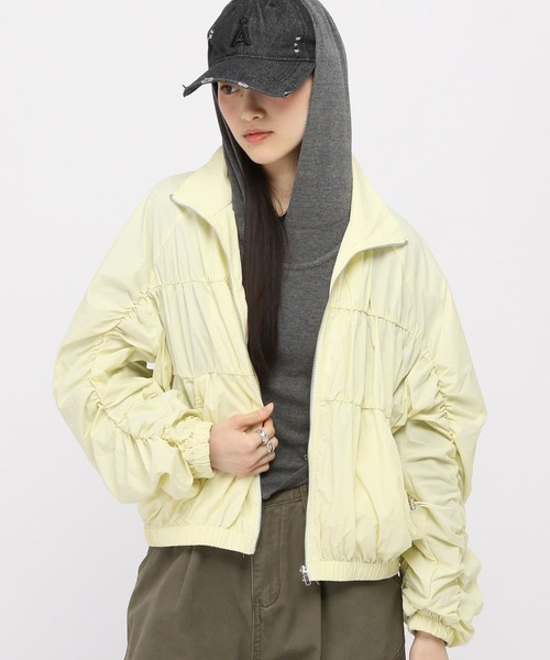 セール】3.3 Field Trip／ギャザーナイロンジャケット（ブルゾン