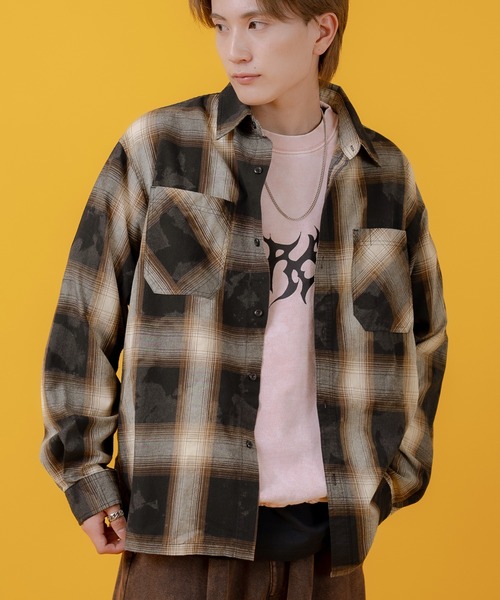 improves（インプローブス）の「ブリーチ オンブレ チェックシャツ（シャツ/ブラウス・メンズ・チャコール/ホワイト/ブラウン/ブルー・MEDIUM/X-LARGE/LARGE）」の4枚目の写真