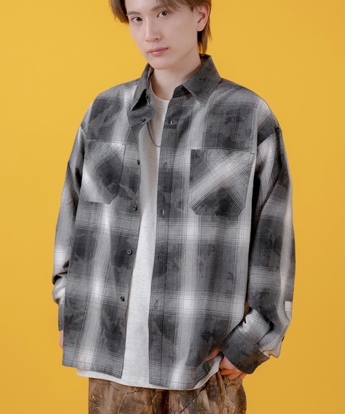 improves（インプローブス）の「ブリーチ オンブレ チェックシャツ（シャツ/ブラウス・メンズ・チャコール/ホワイト/ブラウン/ブルー・MEDIUM/X-LARGE/LARGE）」の2枚目の写真