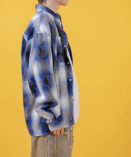 improves（インプローブス）の「ブリーチ オンブレ チェックシャツ（シャツ/ブラウス・メンズ・チャコール/ホワイト/ブラウン/ブルー・MEDIUM/X-LARGE/LARGE）」の18枚目の写真